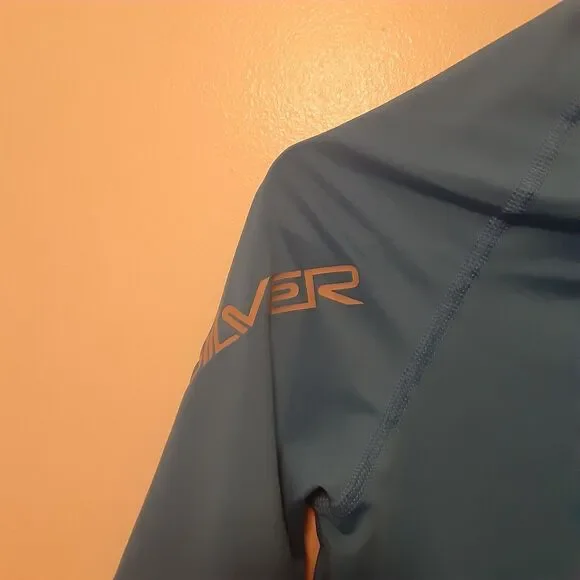 Quicksilver Rash Guard Sun Surf Shirt Blue Compression Mens Size XS - Picture 6 of 10
